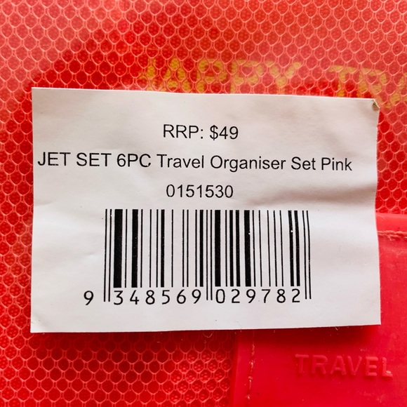 ✨SALE✨JET SET 6PCS Travel Organiser Set - PINK - Picture 2 of 2